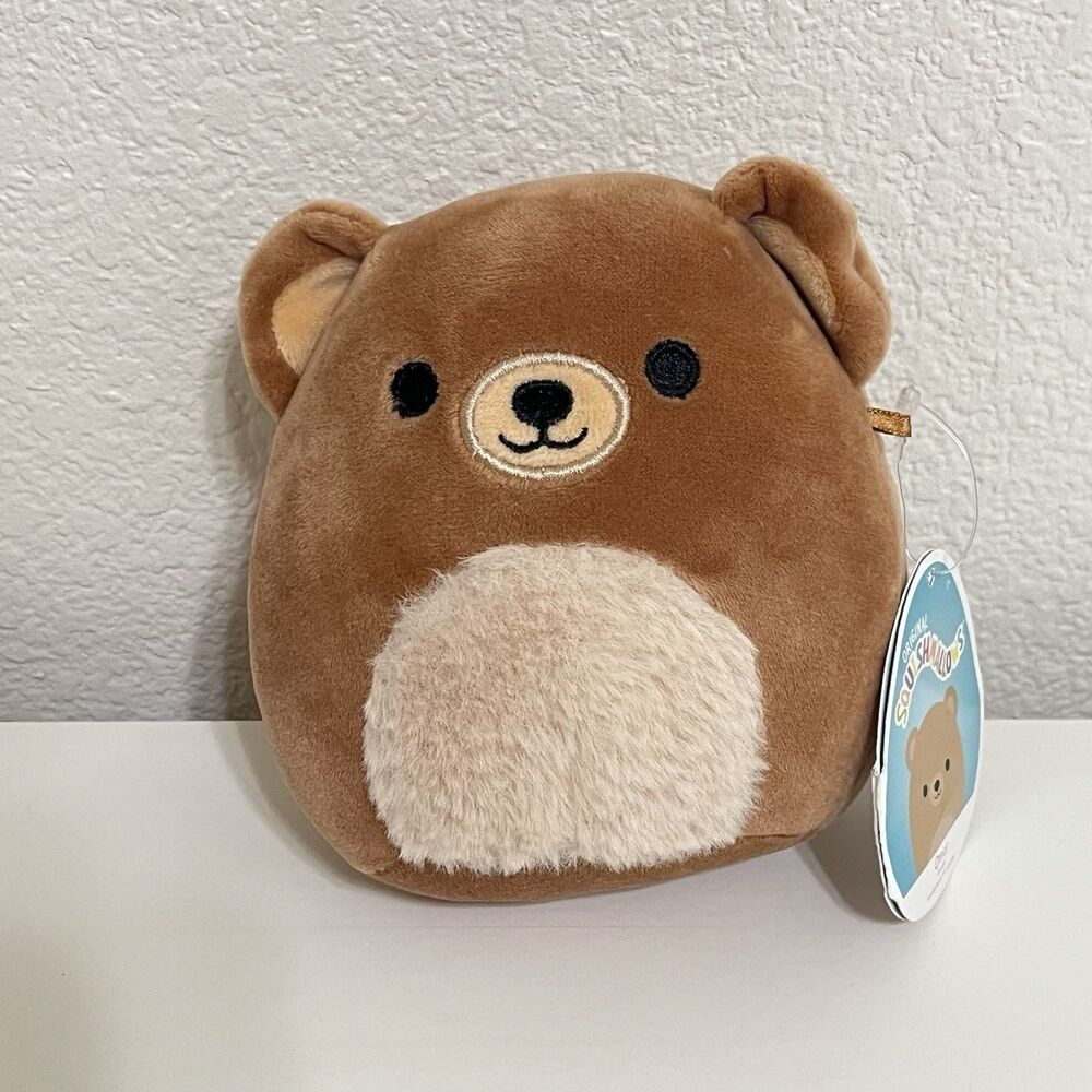 Squishmallows 5" Omar Bear Soft Brown Fuzzy Belly Plush Stuffed Animal